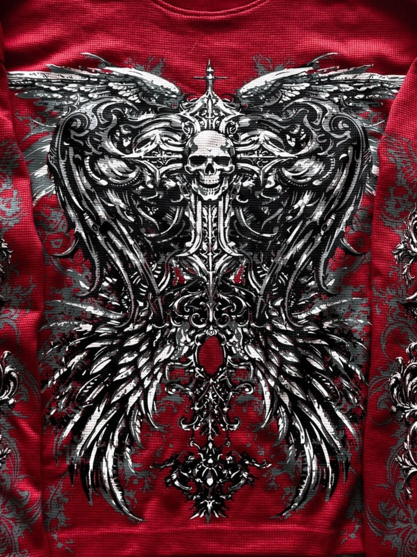 CRIMSON RELIC WAFFLE KNIT