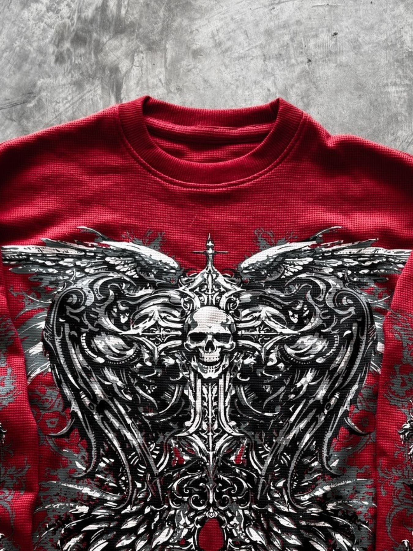 CRIMSON RELIC WAFFLE KNIT