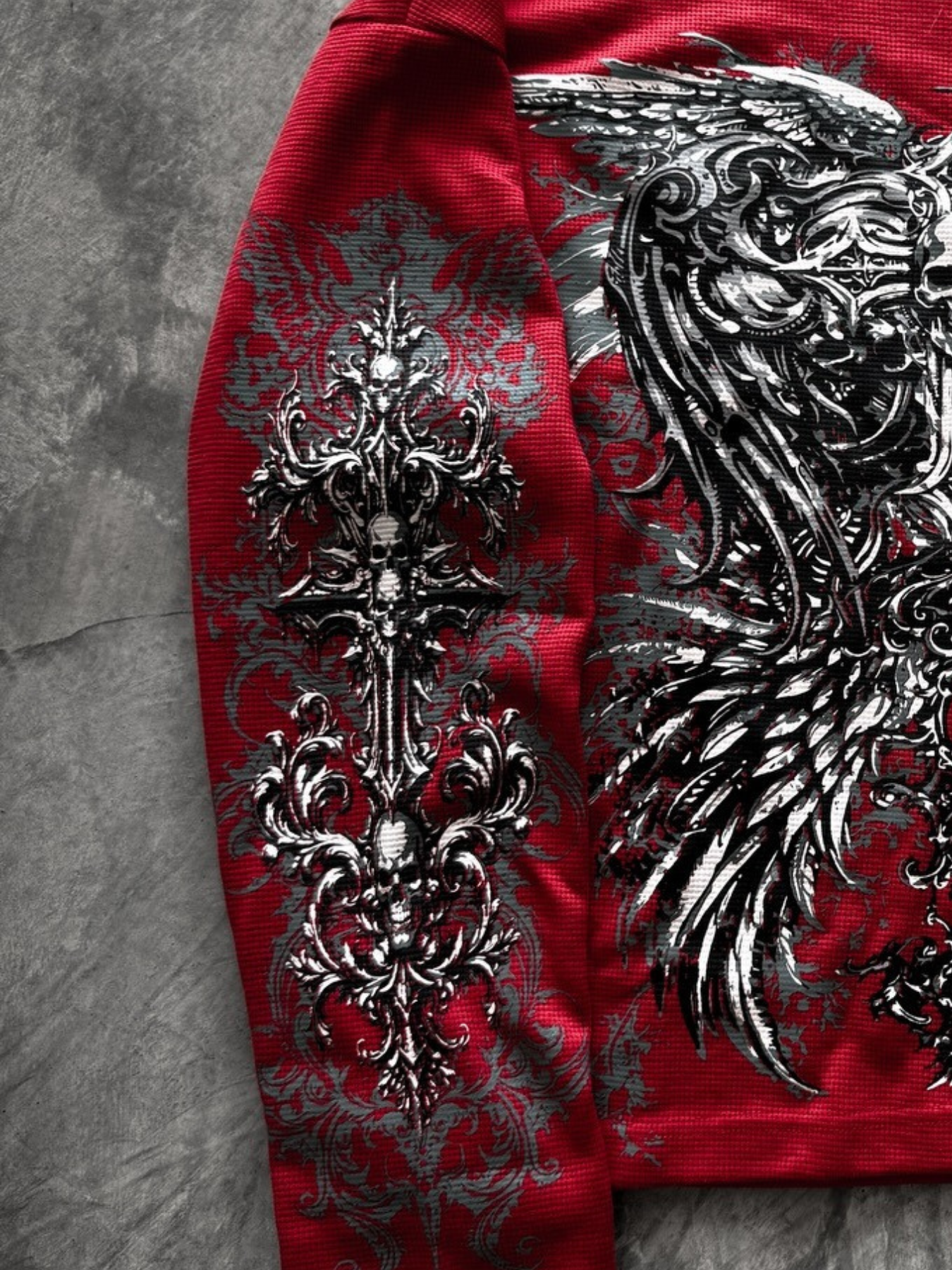 CRIMSON RELIC WAFFLE KNIT