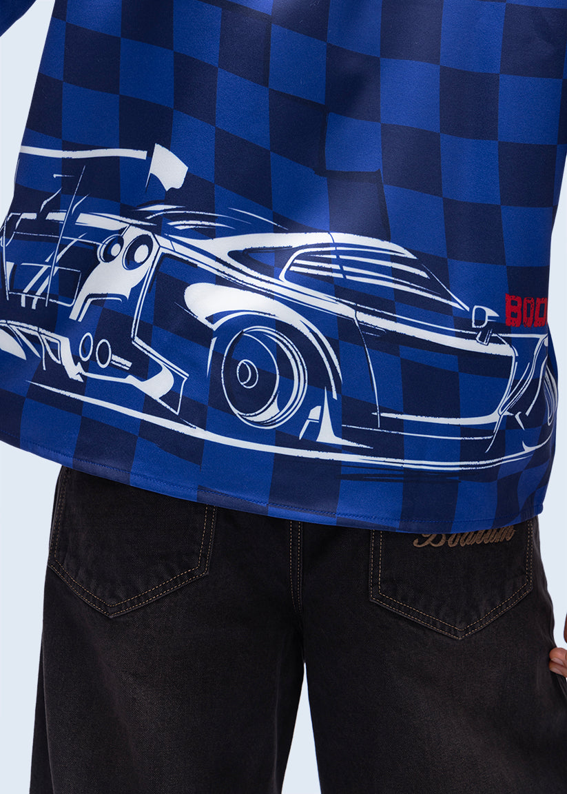 Flat lay blue T-shirt