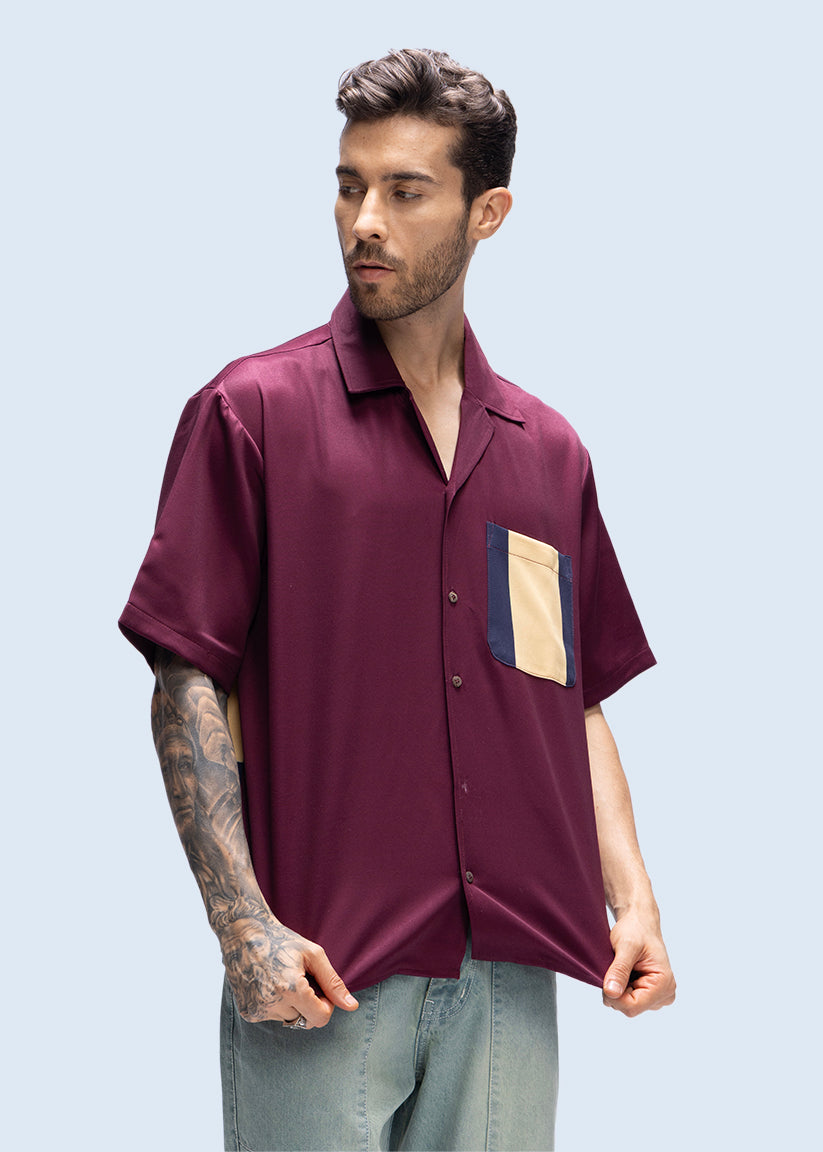 Model wearing travel shirt