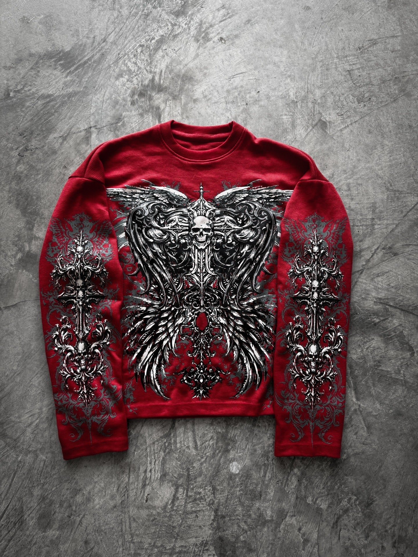 CRIMSON RELIC WAFFLE KNIT
